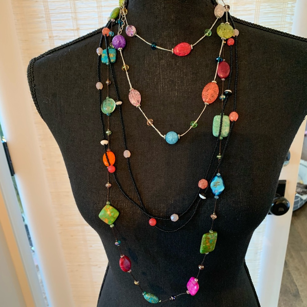 Summer Multi-colored Necklace Trio